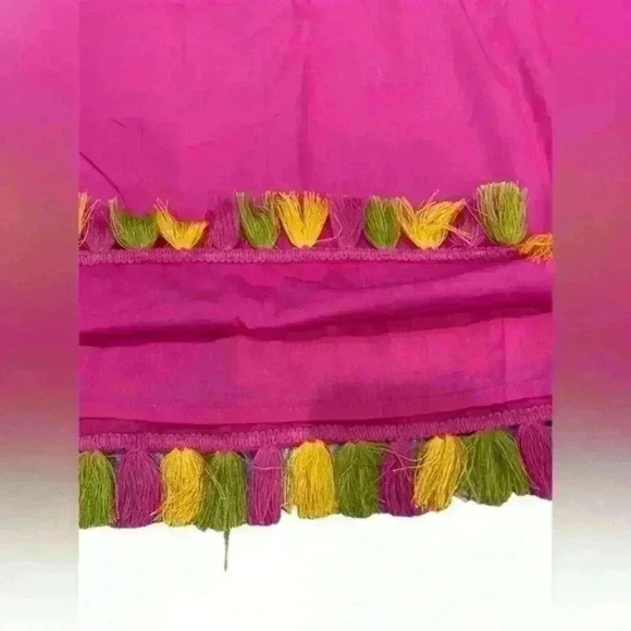 NWT Anthropologie The Hartley Shift Mini Dress Neon Pink with Tassels Size M - Picture 7 of 15